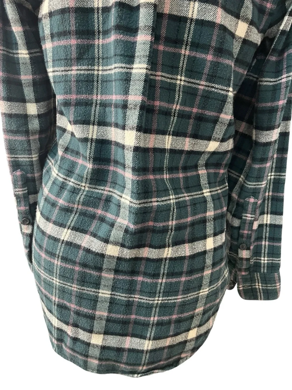 Madewell Flannel Classic Ex-Boyfriend Shirt Green - Picture 11 of 16